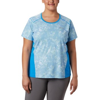 Dámské Tričko Columbia Solar Chill 2.0 Short Sleeve Plus Size Blankyt AMHZCJ758